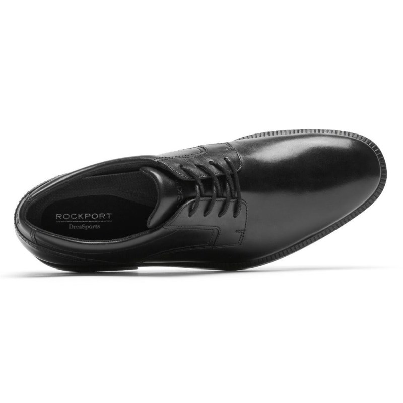 Men Rockport DresSports Office Plain Toe Oxford Shoes Black USA | OY1-46574