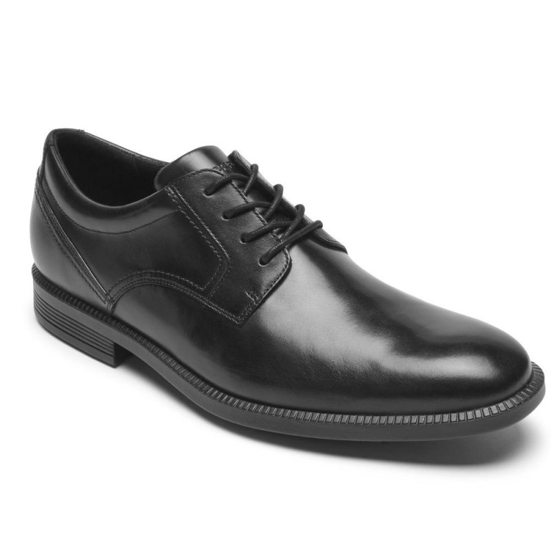 Men Rockport DresSports Office Plain Toe Oxford Shoes Black USA | OY1-46574