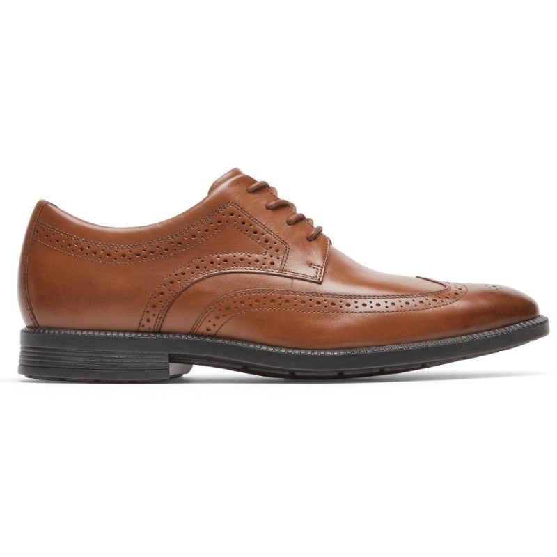 Men Rockport DresSports Plus Wingtip Oxford Shoes Brown USA | DH2-78607