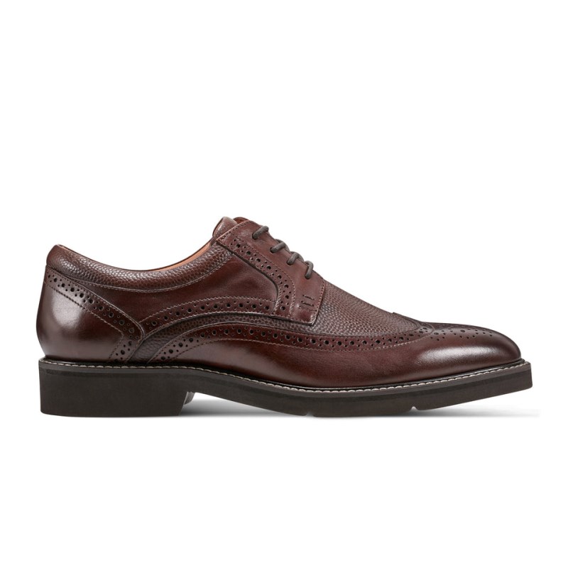 Men Rockport Fallo Dress Lace-up Almond Toe Oxford Shoes Dark Brown USA | AH1-52365