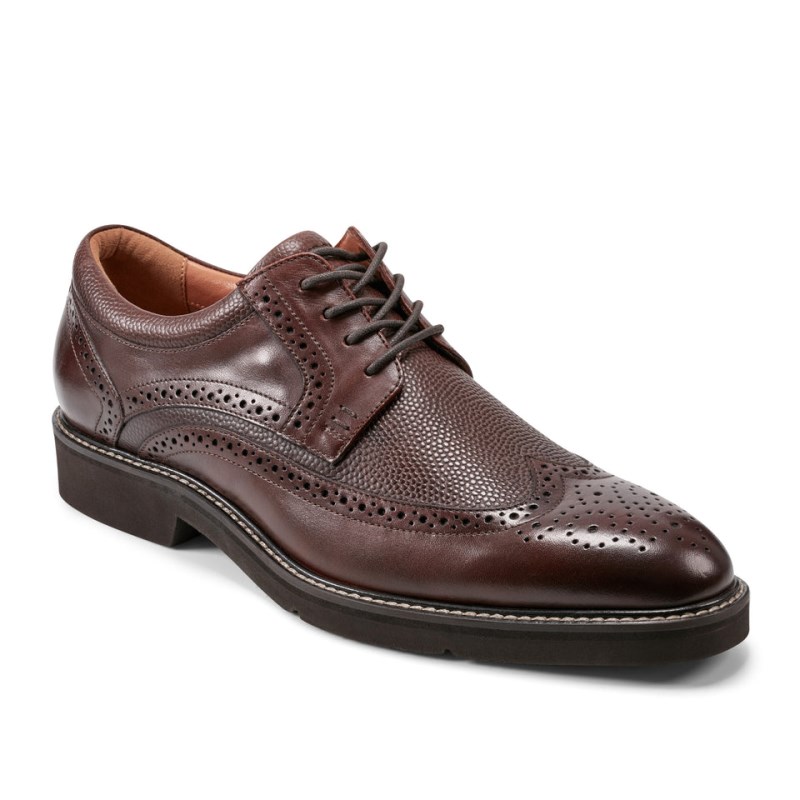 Men Rockport Fallo Dress Lace-up Almond Toe Oxford Shoes Dark Brown USA | AH1-52365