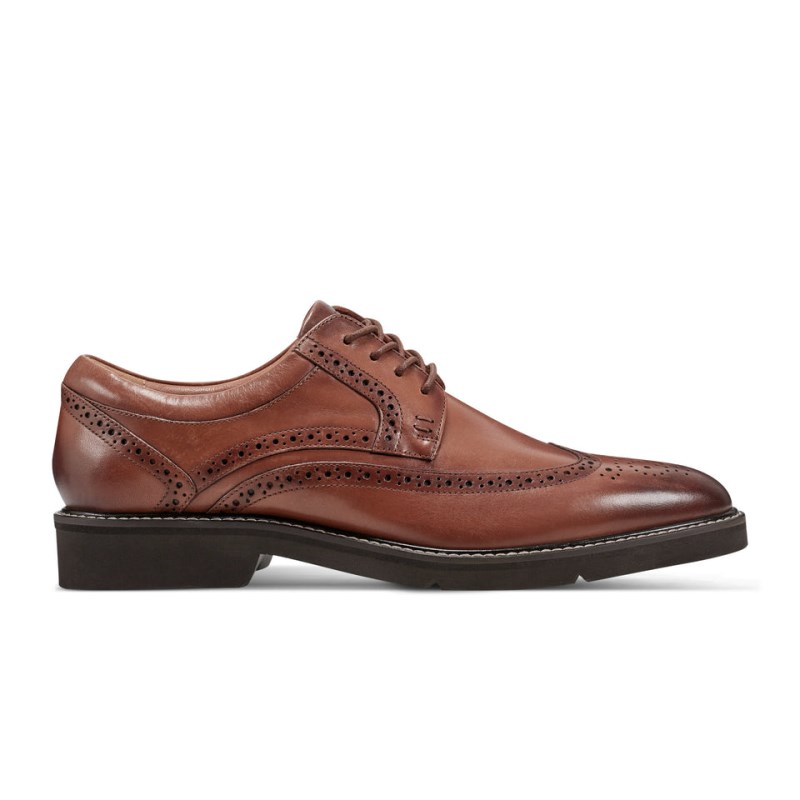 Men Rockport Fallo Dress Lace-up Almond Toe Oxford Shoes Dark Red USA | BK3-96359