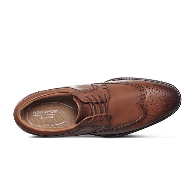 Men Rockport Fallo Dress Lace-up Almond Toe Oxford Shoes Dark Red USA | BK3-96359