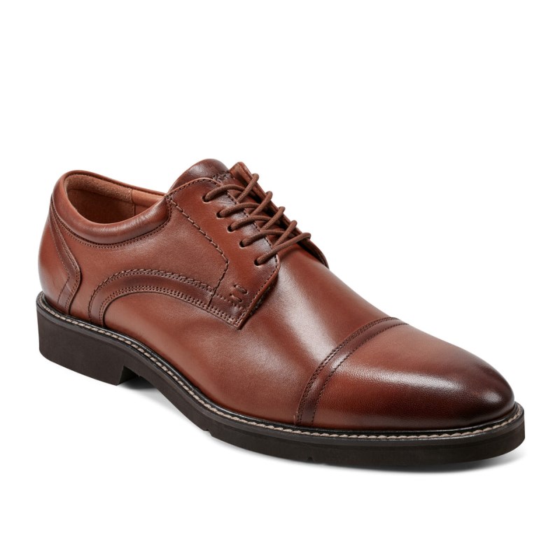 Men Rockport Findlay Dress Lace-up Almond Toe Oxford Shoes Dark Red USA | IK8-76567