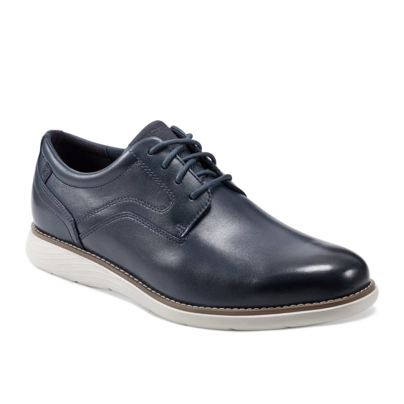 Men Rockport Garett Plain Toe Oxford Shoes Navy USA | ZN5-22382