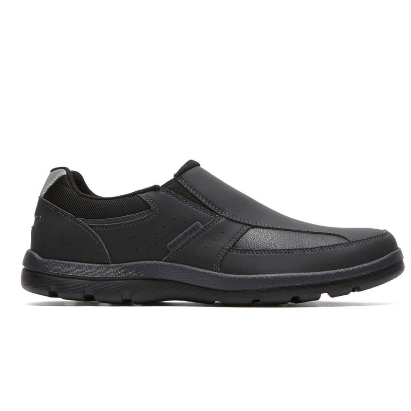 Men Rockport Get Your Kicks Slip-On Casual Shoes Black USA | GV1-56665