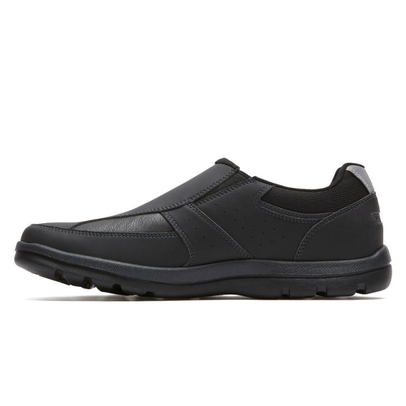 Men Rockport Get Your Kicks Slip-On Casual Shoes Black USA | GV1-56665