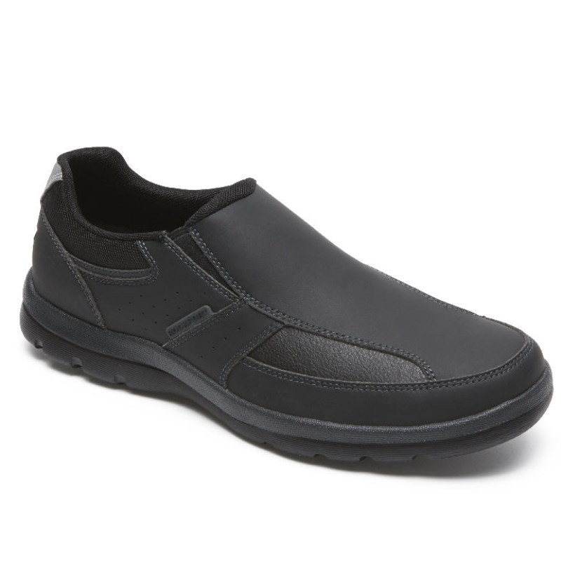 Men Rockport Get Your Kicks Slip-On Casual Shoes Black USA | GV1-56665