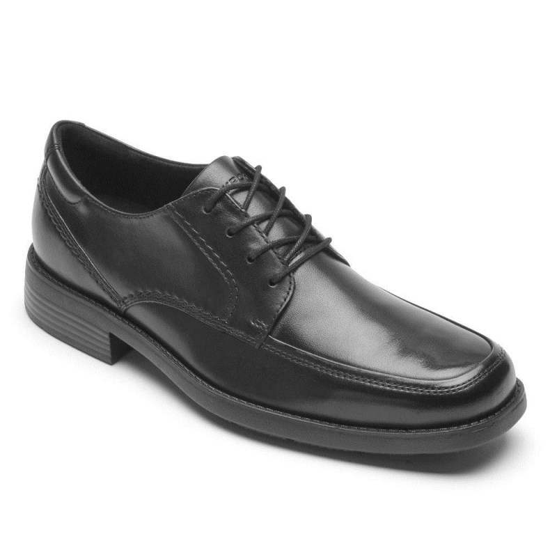 Men Rockport Greyson Apron Toe Oxford Shoes Black USA | CY5-44724