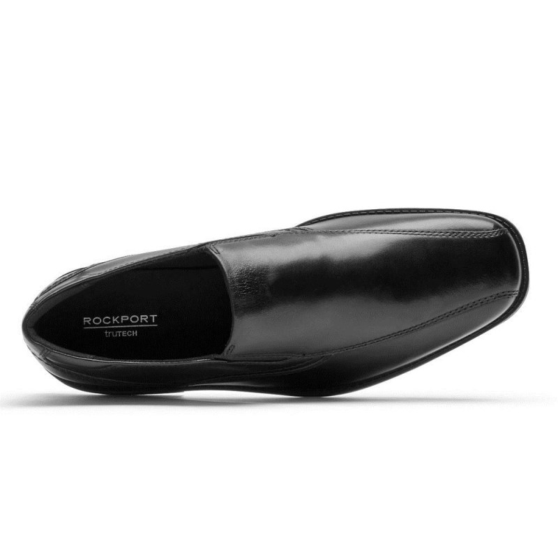 Men Rockport Greyson Bike Toe Slip-On Loafers Black USA | UC5-34753