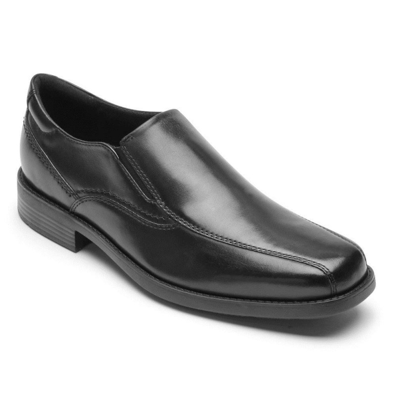 Men Rockport Greyson Bike Toe Slip-On Loafers Black USA | UC5-34753