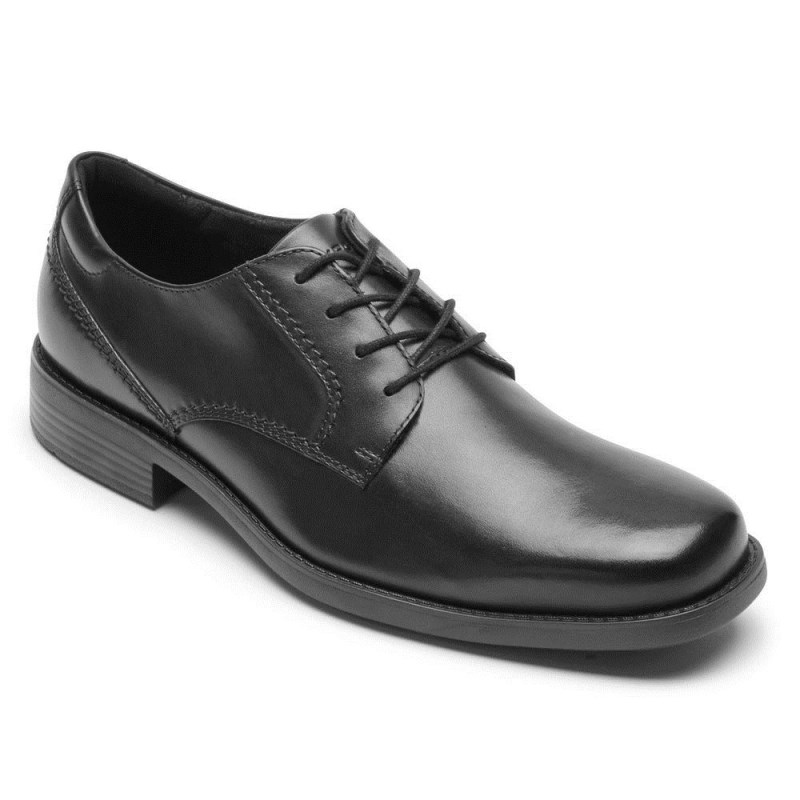 Men Rockport Greyson Plain Toe Oxford Shoes Black USA | RI4-72337