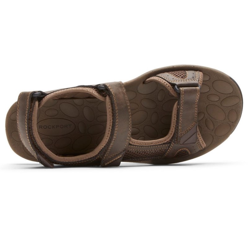 Men Rockport Hayes Quarter-Strap Sandals Brown USA | YH2-98709