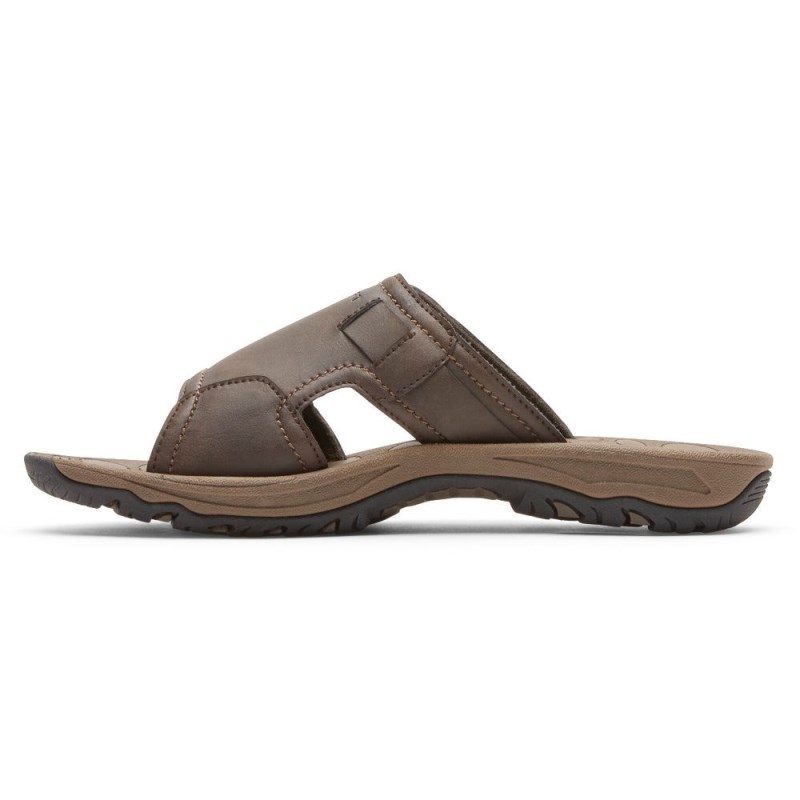 Men Rockport Hayes Slides Brown USA | EK6-43154