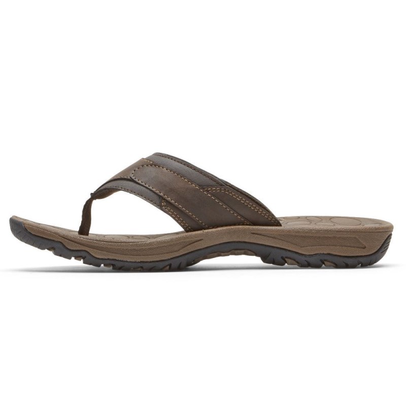 Men Rockport Hayes Thong Sandals Brown USA | FX0-36783