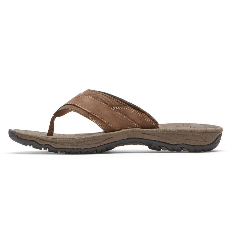 Men Rockport Hayes Thong Sandals Brown USA | VN5-55395