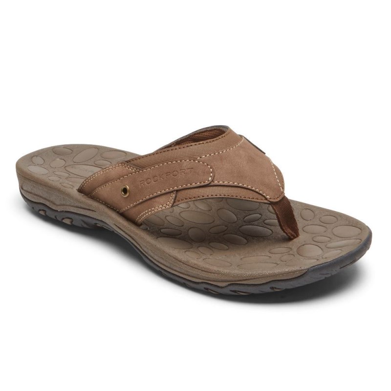 Men Rockport Hayes Thong Sandals Brown USA | VN5-55395