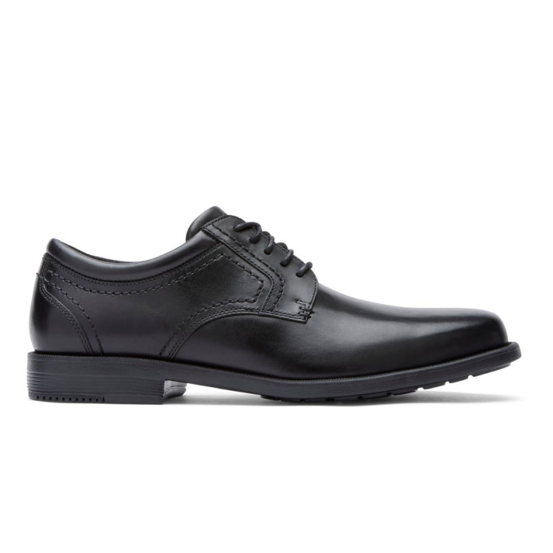 Men Rockport Isaac Plain Toe Dress Shoes Black USA | JO7-75217