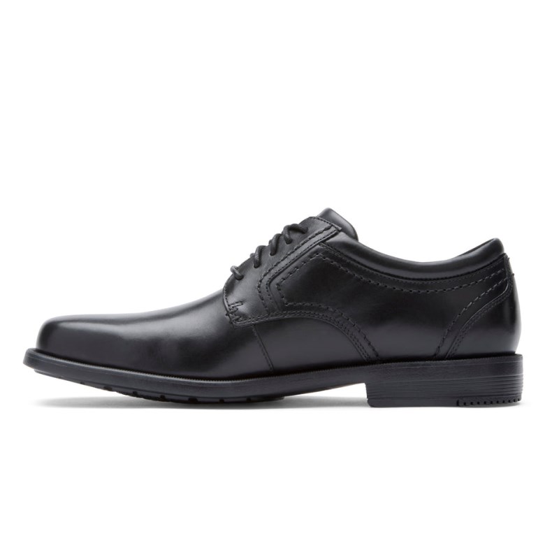 Men Rockport Isaac Plain Toe Dress Shoes Black USA | JO7-75217