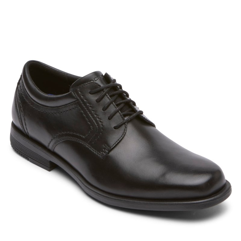 Men Rockport Isaac Plain Toe Dress Shoes Black USA | JO7-75217