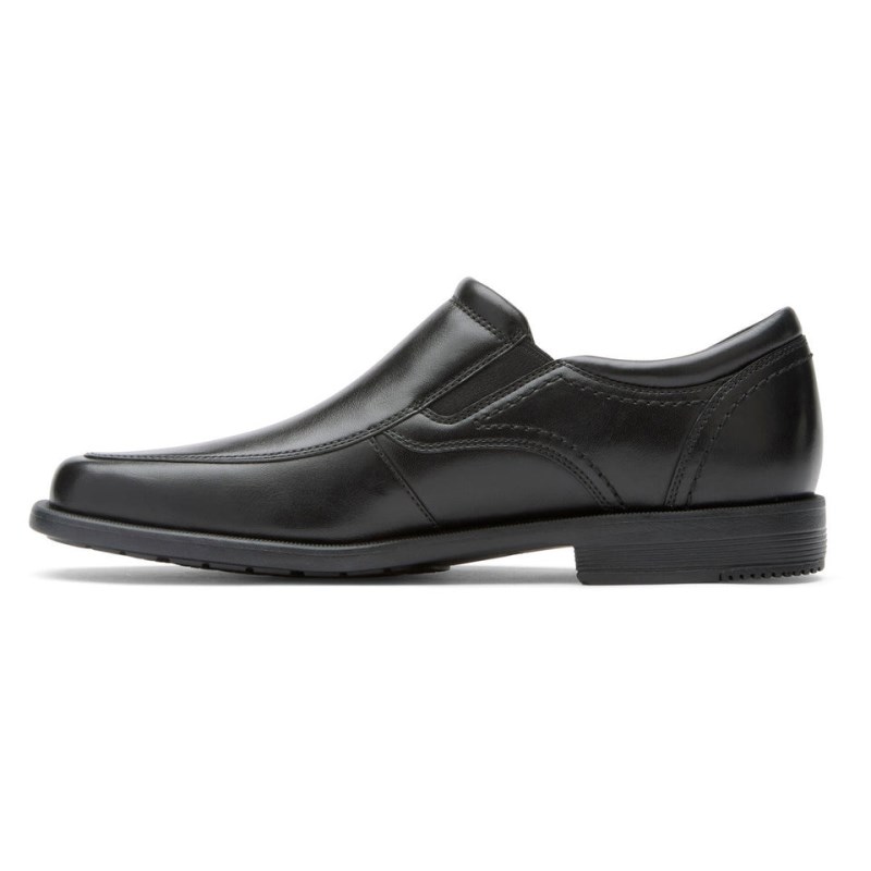 Men Rockport Isaac Slip-On Dress Shoes Black USA | UV9-09530