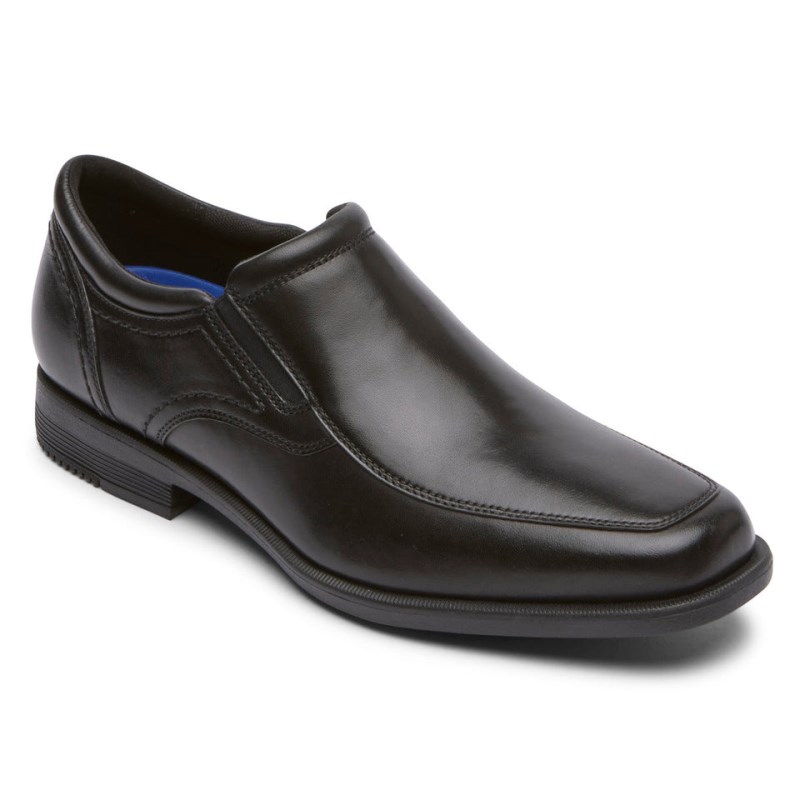 Men Rockport Isaac Slip-On Dress Shoes Black USA | UV9-09530