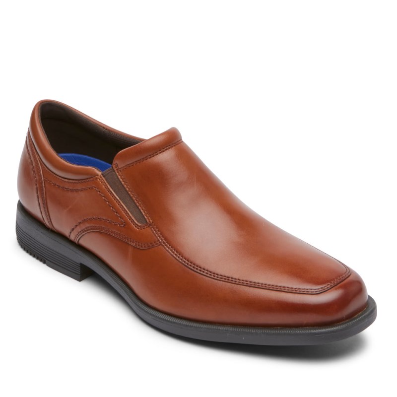 Men Rockport Isaac Slip-On Dress Shoes Brown USA | FM0-95799