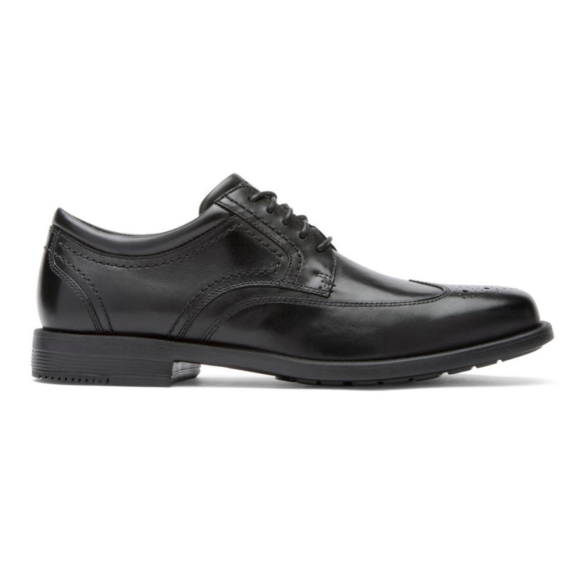 Men Rockport Isaac Wing Tip Dress Shoes Black USA | NS0-62016