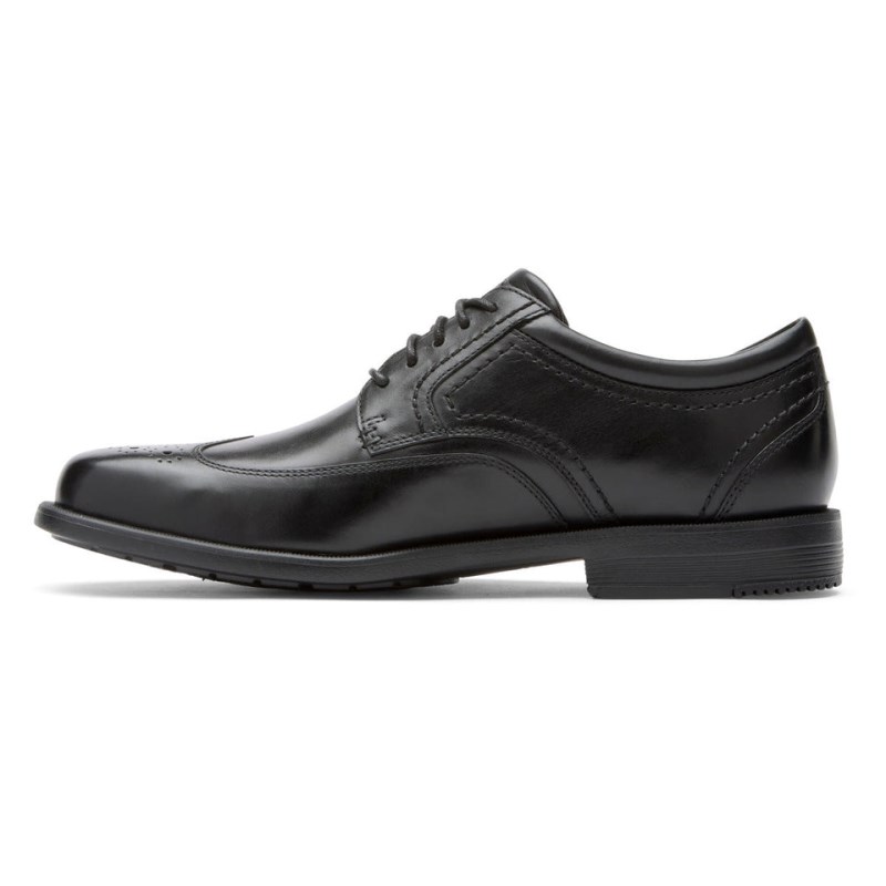 Men Rockport Isaac Wing Tip Dress Shoes Black USA | NS0-62016