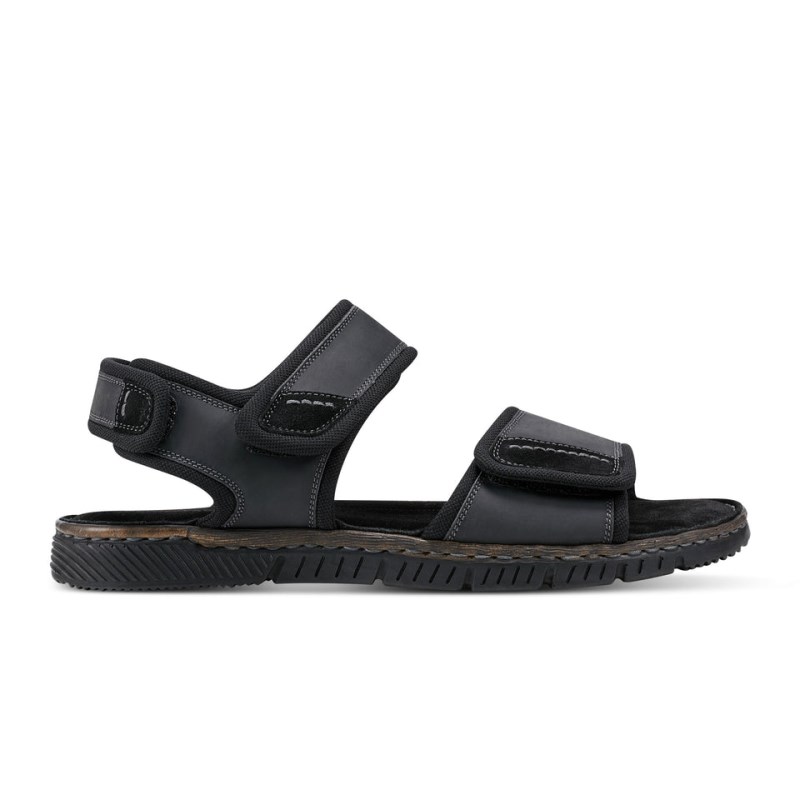 Men Rockport Jasper Quarter Strap Sandals Black USA | FT2-89008