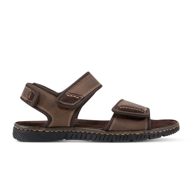 Men Rockport Jasper Quarter Strap Sandals Dark Brown USA | WB1-53265