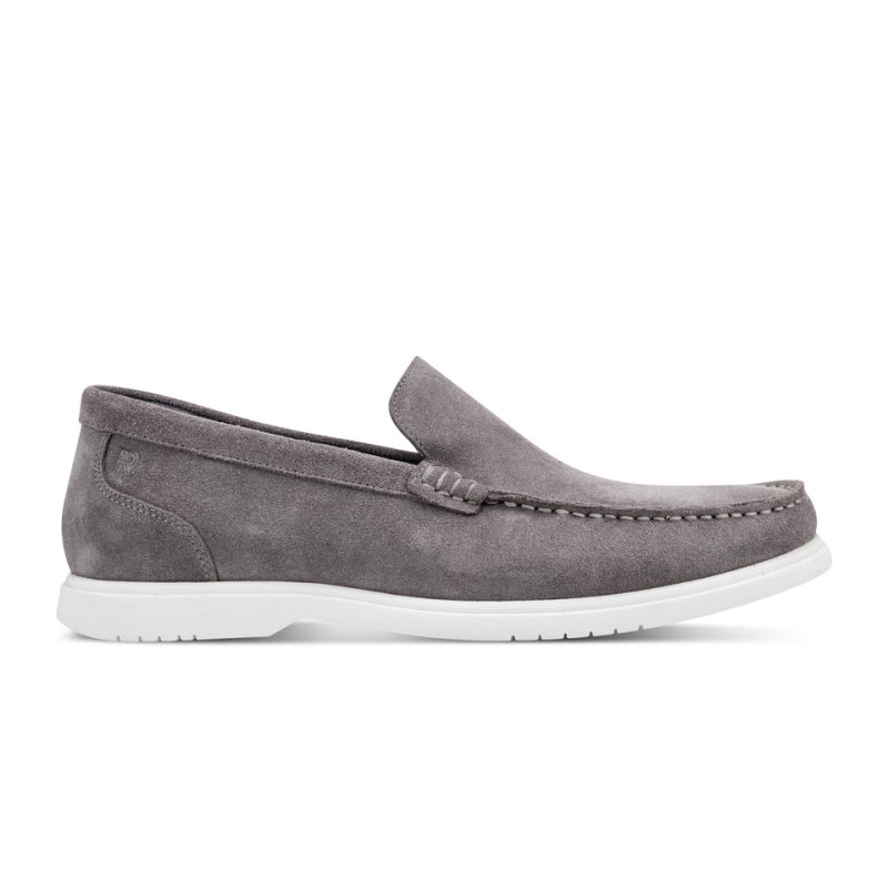 Men Rockport Jensen Casual Slip-on Almond Toe Loafers Dark Grey USA | UF1-06420