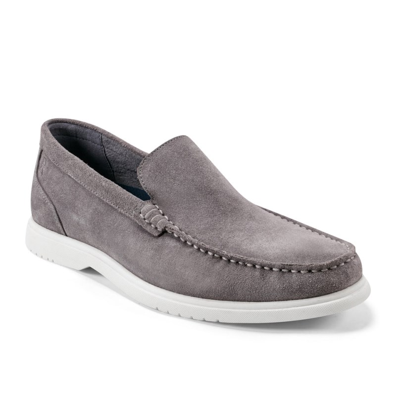 Men Rockport Jensen Casual Slip-on Almond Toe Loafers Dark Grey USA | UF1-06420