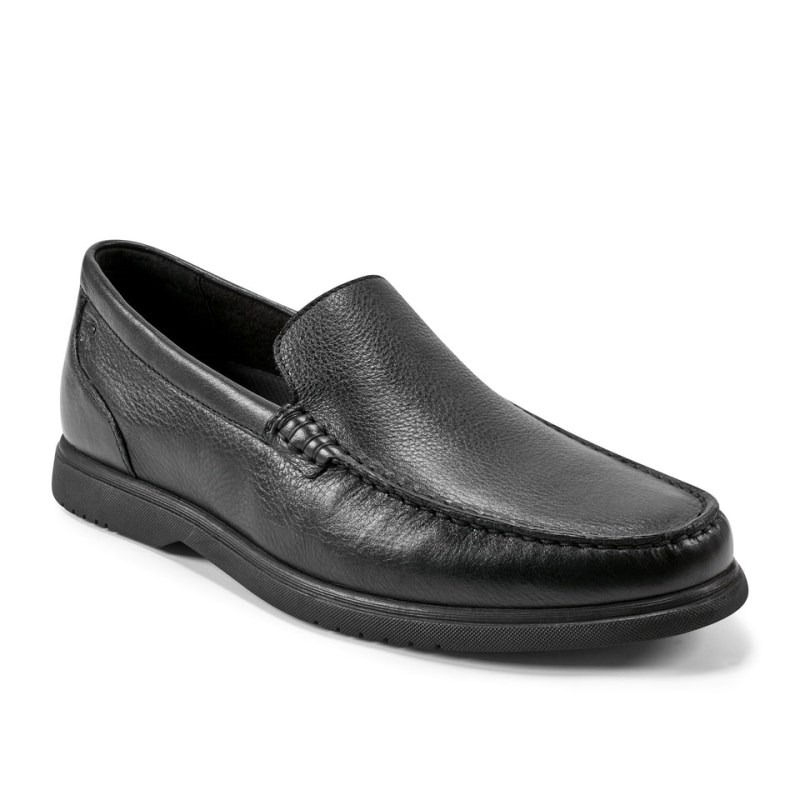 Men Rockport Jensen Casual Slip-on Almond Toe Loafers Black USA | MG6-50015