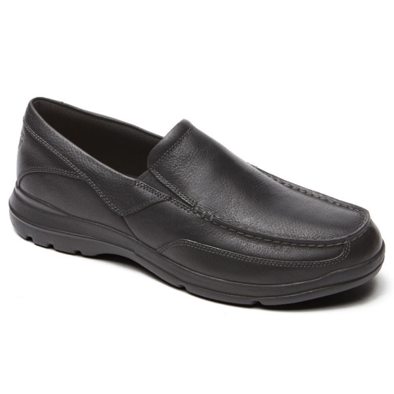 Men Rockport Junction Point Slip-On Loafers Black USA | CM3-63496