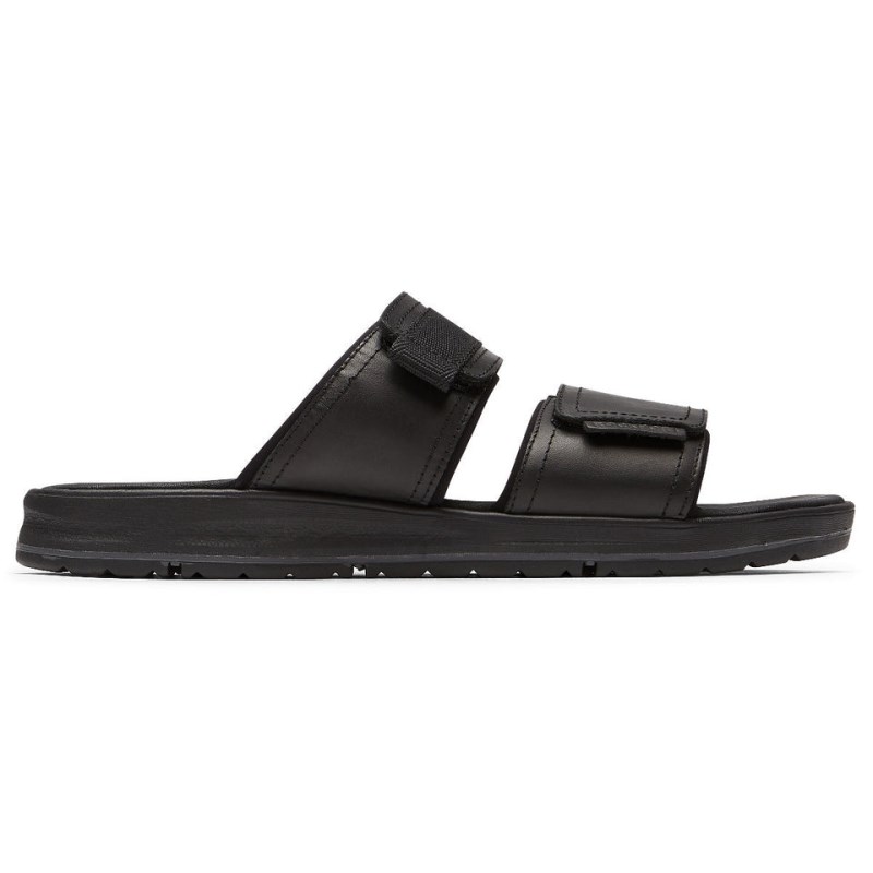 Men Rockport Lucky Bay Dress Slides Black USA | DZ6-25222