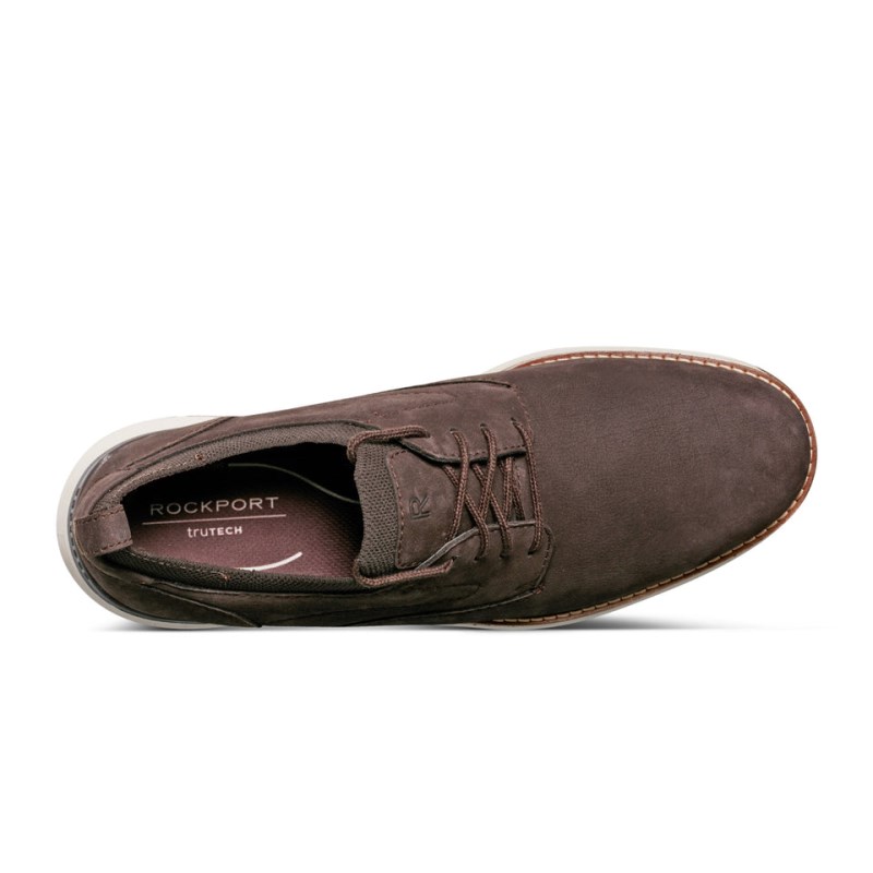 Men Rockport Lukah Lace-up Sneakers Dark Brown USA | II8-54935