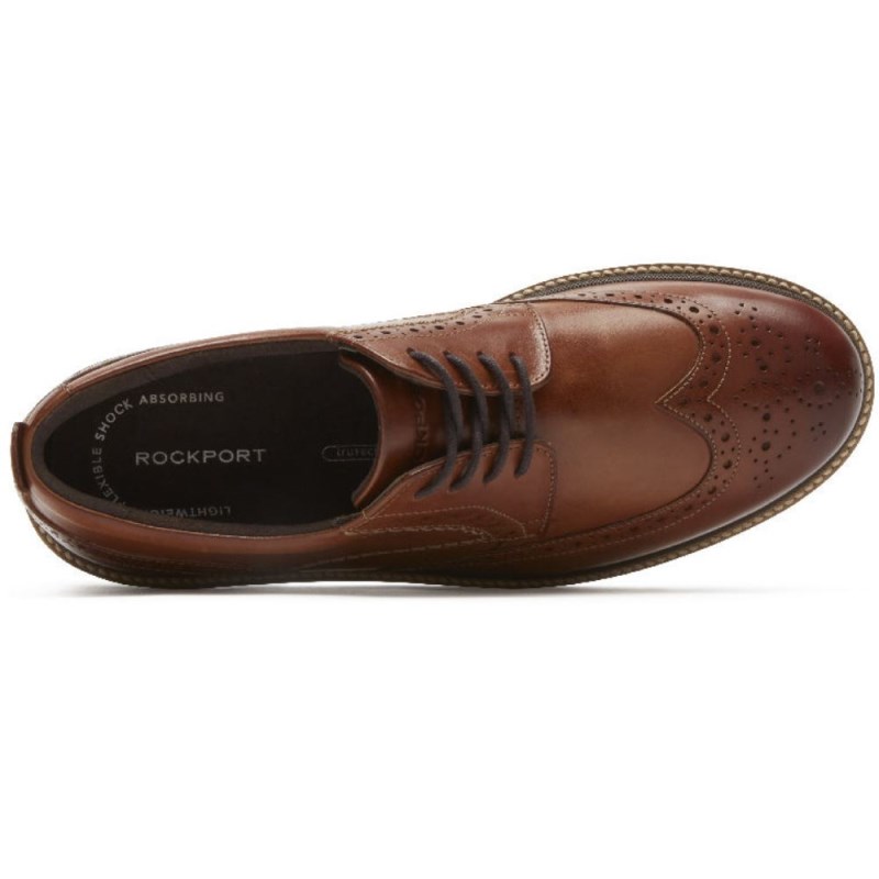 Men Rockport Marshall Wingtip Oxford Shoes Brown USA | QK4-88428