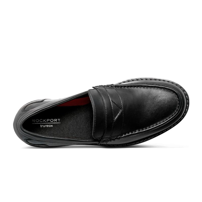 Men Rockport Maverick Penny Loafers Black USA | RZ4-67916