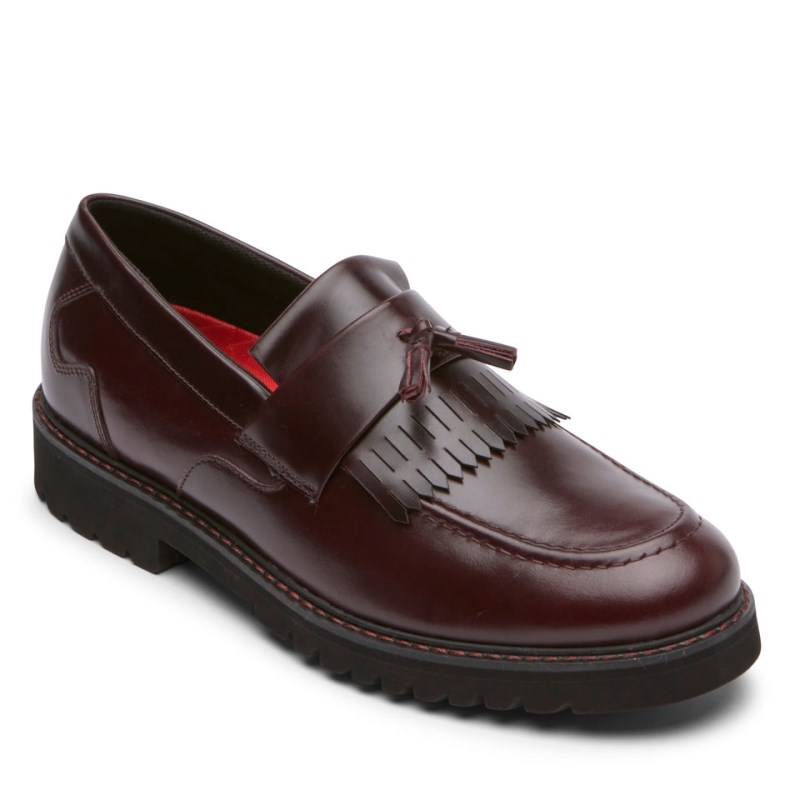 Men Rockport Maverick Tassel Loafers Burgundy USA | PR7-99259