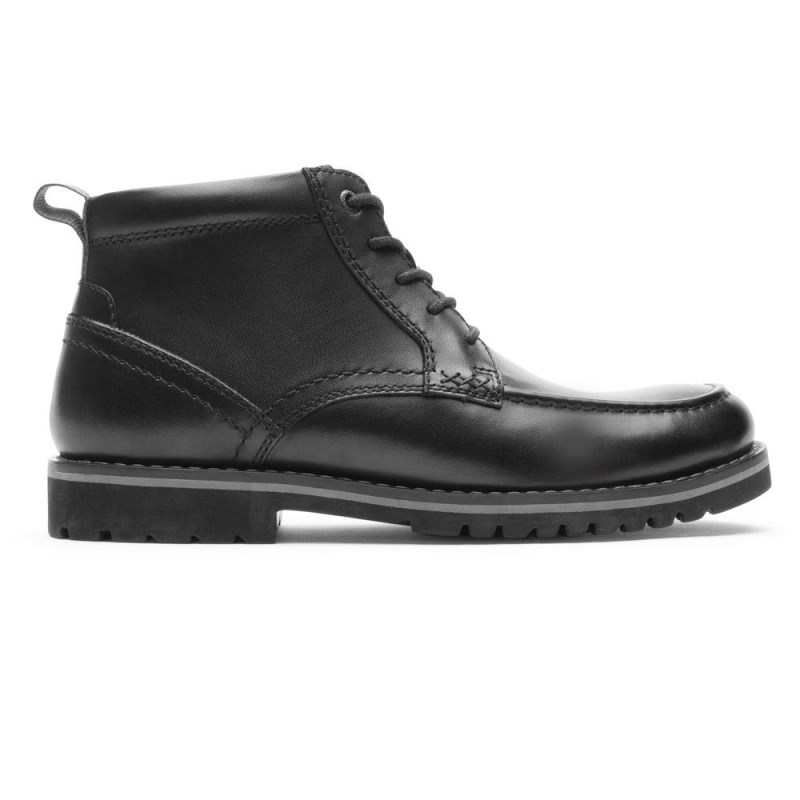 Men Rockport Mitchell Moc Winter Boots Black USA | RU9-18061