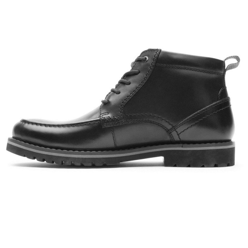 Men Rockport Mitchell Moc Winter Boots Black USA | RU9-18061