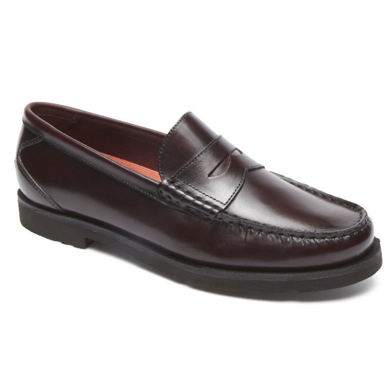 Men Rockport Modern Penny Loafers Burgundy USA | LU0-17721