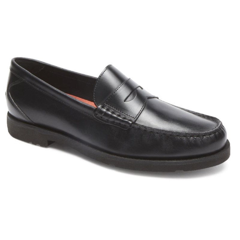 Men Rockport Modern Prep Penny Loafers Black USA | GP5-38693