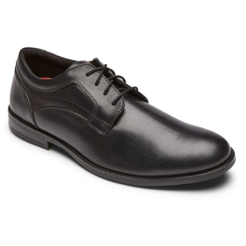 Men Rockport Mykel Plain Toe Oxford Shoes Black USA | OL0-48314