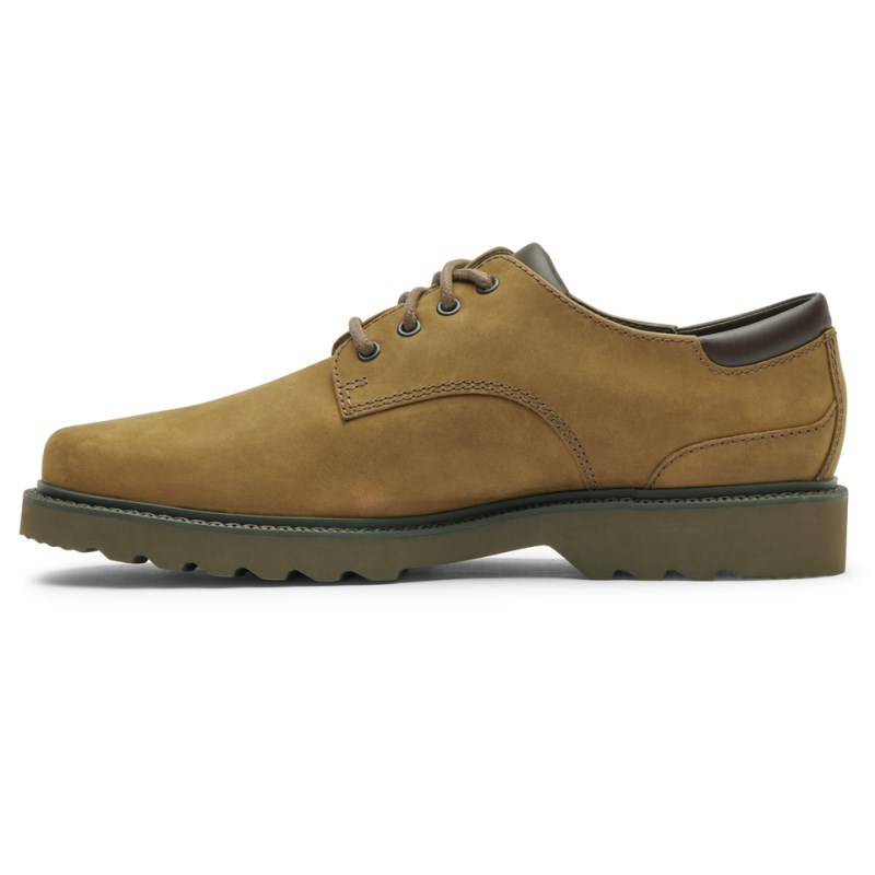 Men Rockport Northfield Waterproof Oxford Shoes Olive USA | KE5-35103