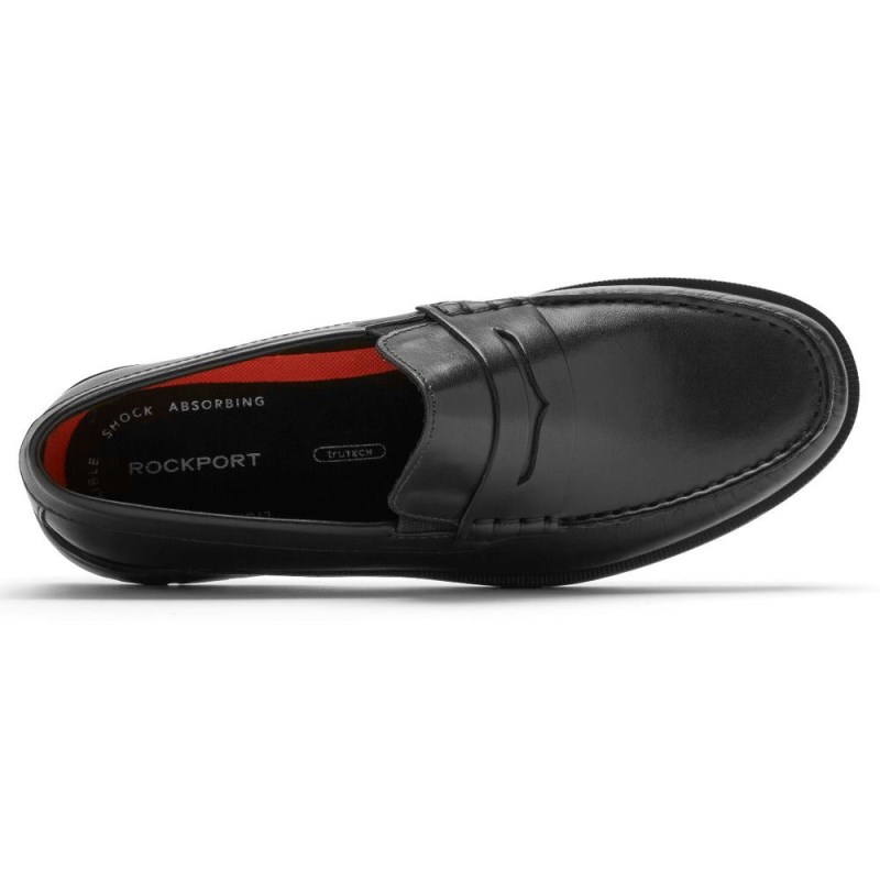 Men Rockport Palmer Penny Loafers Black USA | YD8-06450