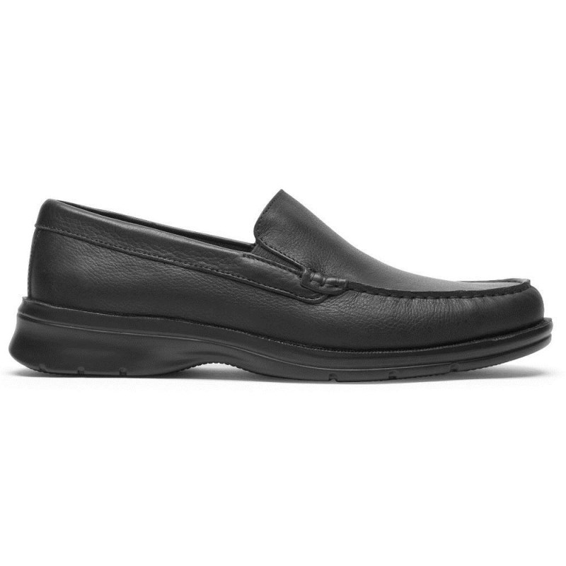 Men Rockport Palmer Venetian Loafers Black USA | KL6-60866