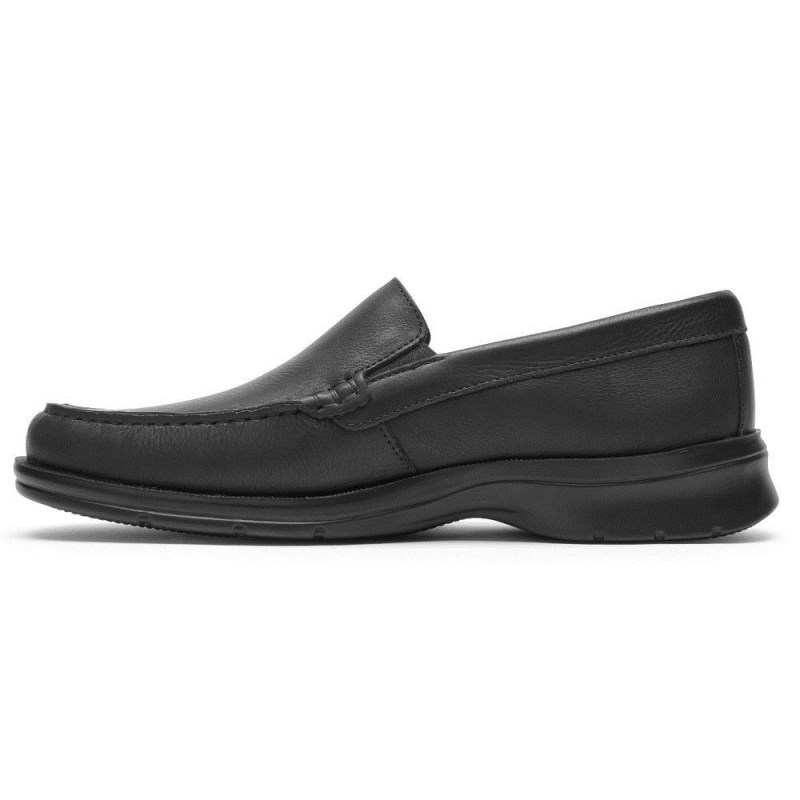 Men Rockport Palmer Venetian Loafers Black USA | KL6-60866