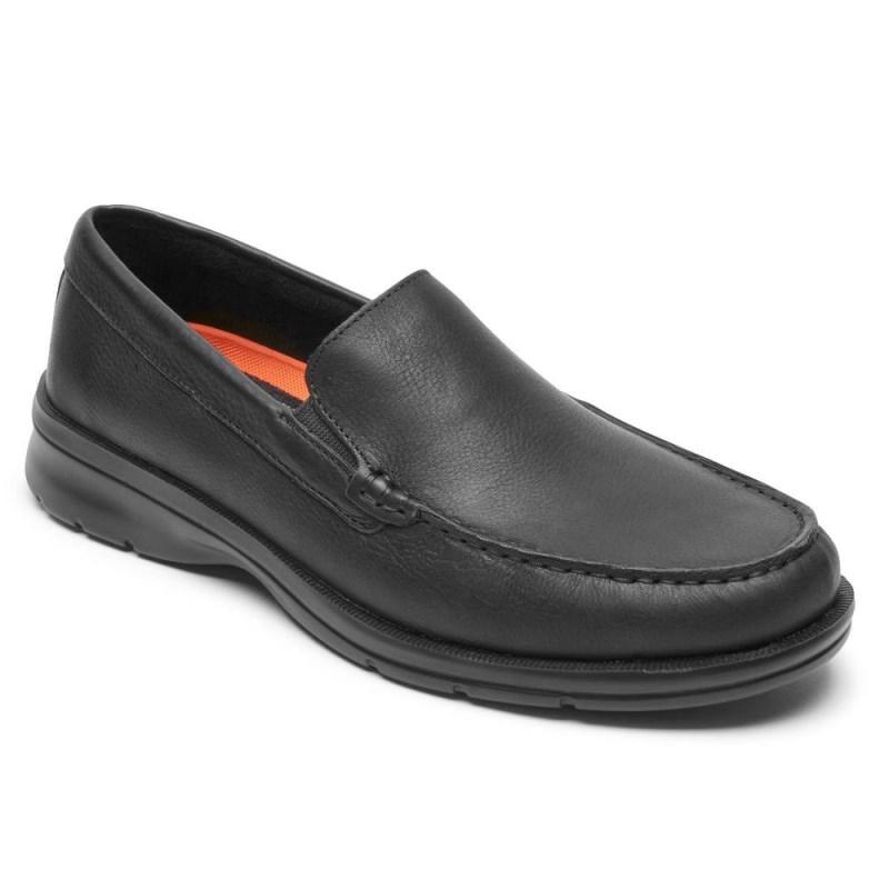 Men Rockport Palmer Venetian Loafers Black USA | KL6-60866